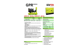 Genpower - Model GNT 16 - Diesel Generator - Brochure