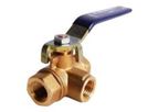 Model T-2100 - Forged Brass Full Port Three-Way Ball Valve