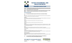 Testset for Drinking- and Irrigation Water - Operating Instructions