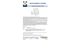 Eijkelkamp - Solar Energy System - Operating Instructions Manual