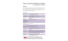 Walk in Temerature Humidity Test Room Brochure