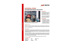 Multiurethanes - Model MME - Universal Resin - Brochure