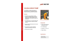 Multiurethanes - Model CG-050/A - Air-Powered Cement Grout Pump - Brochure