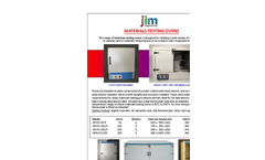 Jim Engineering - Heavy Duty Industrial Lab Ovens - Brochure