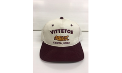 Vittetoe - Model VHGHAT - Retro Ivory & Maroon Hat with Pig Logo