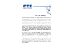 WWE Filter Press Operation Brochure