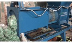 Ecopolymer Screw compactor KDM-360 for dewatering LDPE film - Video