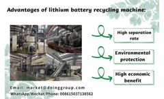 Henan Doing - Model 500,1000 - E-Waste Lithium Battery Recycling Machine / Battery Shredder / Lithium Ion Battery Processing Equipment / Recycling Plant for Li-Ion Battery Materials