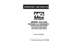 Multiquip - Model GA36HR - Portable Generator - Brochure