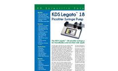 KDS - Model Legato 180 - Dual Infuse/Withdraw Syringe Pump - Datasheet