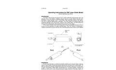 PNF - Laser Diode Module - Operating Instructions Manual