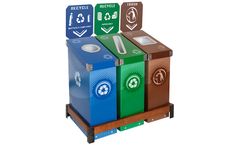 Slimcycle - Model SLIM3BIN-I - 3-Bin Recycling Station