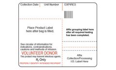 Shamrock - Model SBB-703 - Blood Bag Base Labels with Codabar Symbology