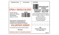 Shamrock - Model SBB-702 - Blood Bag Base Labels with Codabar Symbology