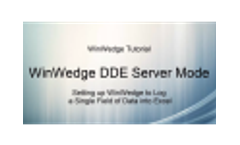 Collect Data into Excel Using WinWedge DDE Mode Video