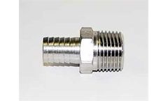 Adamant Valves - Model Sanitary Fittings - 1/2'' MPT to 1/2'' Barb - Stainless