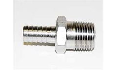 Adamant Valves - Model Sanitary Fittings - 3/8'' MPT to 3/8'' Barb - Stainless