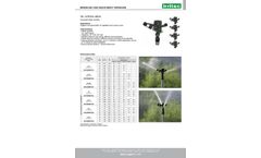 Irritec - Model F22 - Medium and Long Radius Impact Sprinklers - Datasheet