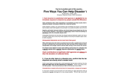 Five Ways You Can Help Disaster Victims - Brochure