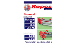 Repossi - Model 90/4 - Front-Mounted Side Delivery Rakes Hay Machine - Brochure