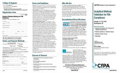 Analytical Methods Validation for FDA Compliance- Brochure