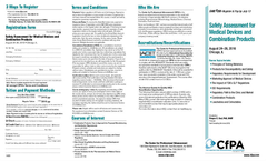 Safety Assessment for Medical Devices and Combination Products- Brochure