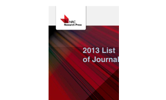 2013 NRC Research Press journals catalogue
