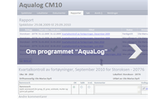 Aqualog - Version CM10 - Digital Aquaculture Logging System Software