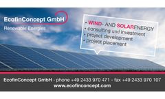 EcofinConcept realizes the marketing of 6.9 MWp solar parks