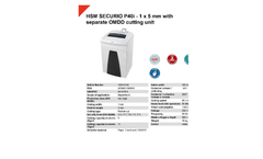 HSM Securio - Model P40i - 1 x 5mm - Separate OMDD Cutting Unit 2x2mm Document Shredders - Datasheet