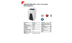 HSM SECURIO - Model P36i - 0.78 x 11mm - Metal Detection Document Shredder - Datasheet