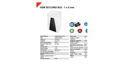 HSM SECURIO B32 - 1 x 5 mm with Oiler Document Shredder - Datasheet