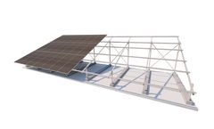 Alkor - Mounting System with 3 Vertical Panels on Concrete