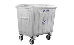 Teksin - Model 1000 Lt. - Hot Dip Galvanized Waste Container