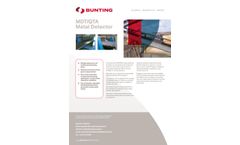Bunting - Model MDT and QTA - Industrial Metal Detectors - Datasheet