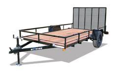 BWise - Model UTE3 - 3k - Single Axle Angle Rail Utility Trailer