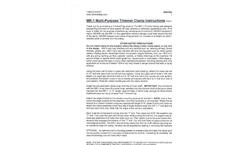 Model MR-1 - Multi Purpose Trimmer Clamp Brochure