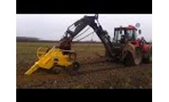 MH100 backhoe mounted hydraulic trencher with soil blades Video