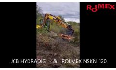 JCB HYDRADIG with Flail Head NSKN-120. Mulching Branches - Video