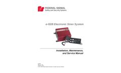 Federal Signal e-Q2B - Electric Siren System - Manual