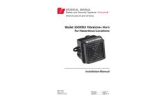 Federal Signal Vibratone - Model 350WBX - Hazardous Location Horn - Manual