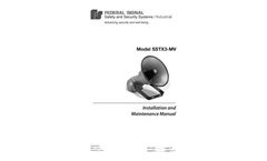 Federal Signal - Model SSTX3-MV - Explosion-Proof Remotely Selectable Electronic Siren - Manual