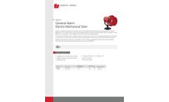 Federal Signal - Model A - General Alarm Electro-Mechanical Siren - Datasheet
