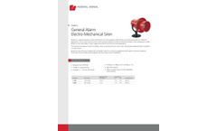 Federal Signal - Model L - General Alarm Electro-Mechanical Siren - Datasheet
