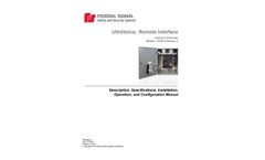 Federal Signal UltraVoice - Model UVRI-B - Indoor Controller - Manual