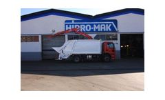 HidroMak - Model HV1000 - Rear Loading Hydraulic Waste Compactor Equipped With Overhead Crane