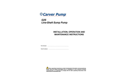 Carver - Model G2S - Vertical Sump Pump  - Brochure