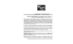 Solar Force Piston Pump Warranty Information  Brochure