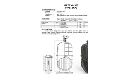 Model TYPE ZKP2 - Gate Valve Brochure