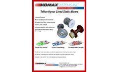 Komax - Model PDA, PVDF, & PTFE - Lined Static Mixer - Brochure